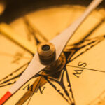 Close-up of a vintage compass