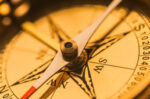 Close-up of a vintage compass